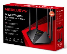 Ruteador Inalambrico Mercusys Ac1200, 4 Antenas, Doble Banda, Wi-fi 5, Negro