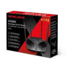 Ruteador Inalámbrico Mercusys Mr80x 4 Ant., Wi-fi 6 (802.11ax), 3 Rj-45, 3000 Mbit/s, Negro