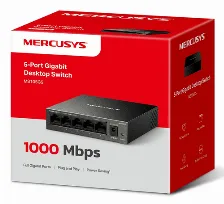 Switch Mercusys Ms105gs No Administrado, Rj-45 5, Gigabit Ethernet (10/100/1000), Negro