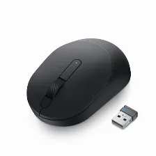 Mouse Dell Ms3320w óptico, 3 Botones, 1600 Dpi, Rf Inalámbrico + Bluetooth, Negro