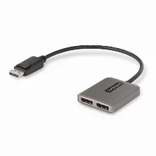 Adaptador Vídeo Startech.com Displayport A 2 X Dvi, 0.3 M, Gris