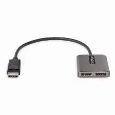 Adaptador Vídeo Startech.com Displayport A 2 X Dvi, 0.3 M, Gris