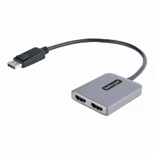 Adaptador Vídeo Startech.com Displayport A 2 X Hdmi, 0.3 M, Negro, Gris
