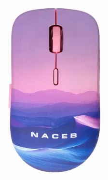 Mouse Naceb Technology Na-0138 3 Botones, 1600 Dpi, Rf Inalámbrico, Azul, Rosa, Blanco
