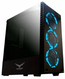 Gabinete Naceb, Fctor Atx, 3 Ventiladores Rgb, Panel Frontal Y Lateral De Crystal 7 Bahias Expansion, Sin Fuente De Poder