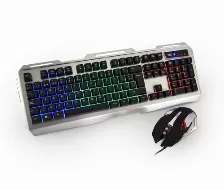 Kit Teclado Y Mouse Naceb Technology Na-0911 Usb, Retroiluminado, Alámbrico, 3200 Dpi, Gris