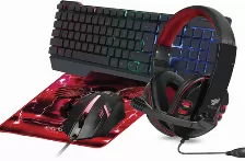 Kit Teclado Y Mouse Necnon Ngc-pegasus Usb, Retroiluminado, Alámbrico, 1000 Dpi, Rojo