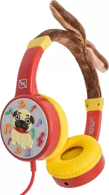 Audífonos Necnon Nbhk-pug Diadema, Alámbrico, Rojo, Amarillo