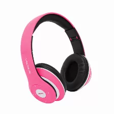 Audífonos Necnon Nbh-01 R Diadema, Inalámbrico Y Alámbrico, 3.5 Mm, Usb, Bluetooth, Rosa