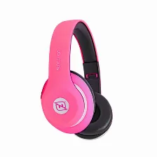 Audífonos Necnon Nbh-01 R Diadema, Inalámbrico Y Alámbrico, 3.5 Mm, Usb, Bluetooth, Rosa