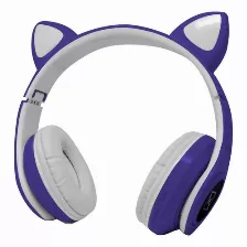 Audífonos Necnon Nbh-07 Diadema, Inalámbrico Y Alámbrico, 3.5 Mm, Bluetooth, Púrpura, Blanco