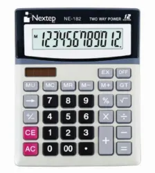 Calculadora Nextep 12 Da­gitos Escritorio Bateria/solar