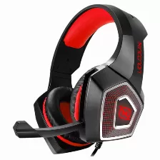 Audífonos Necnon Nbhg-dragon Diadema, Alámbrico, 3.5 Mm, Negro, Rojo