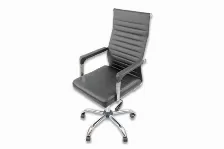 Silla Gerencial Modamob, Modelo Cygnus, Forrada En Vinipiel, Piston De Gas C3 120kg, Reposabrazos, Base Metalica Con 5 Ruedas, Color Negro