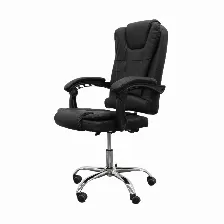 Silla Gerencial Modamob, Modelo Draco, Forrada En Vinipiel, Piston De Gas C3 120kg, Reposabrazos, Base Metalica Con 5 Ruedas, Color Negro