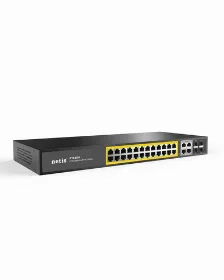 Switch Netis System P124gh No Administrado, Rj-45 28, Gigabit Ethernet (10/100/1000), 24 Poe, Negro