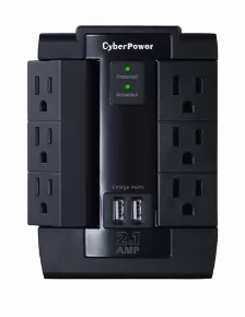 Milticontactos Cyberpower Con Supresor De Picos 2xusb, 1200 Joules, 6 Contactos