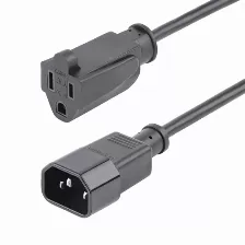 Cables De Poder Startech.com Macho, Hembra 125 V, 0.3 M, Negro