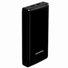 Power Bank Adata C20, 20000 Mah, Universal, Usb, 2xusb, 1xusb-c, 1xmicro-usb, Negro