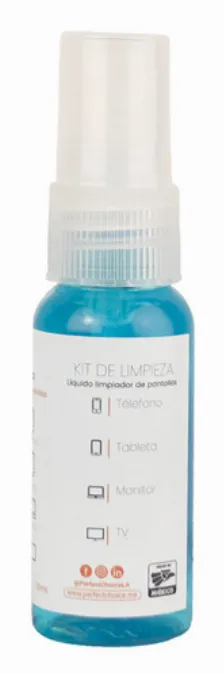 Kit De Limpieza Liquido Para Pantallas 30ml, Incluye Microfibra Perfect Choice