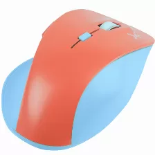 Mouse Perfect Choice Thumb 6 Botones, 1600 Dpi, Rf Inalámbrico, 10 M, Azul, Naranja