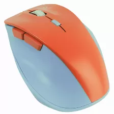 Mouse Perfect Choice Thumb 6 Botones, 1600 Dpi, Rf Inalámbrico, 10 M, Azul, Naranja