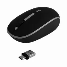Mouse Perfect Choice Pc-045175 2 Botones, 1000 Dpi, Rf Wireless + Usb Type-c, Negro