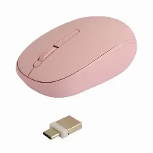 Mouse Perfect Choice Pc-045182 2 Botones, 1000 Dpi, Rf Wireless + Usb Type-c, 10 M, Rosa