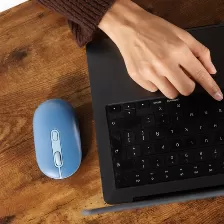 Mouse Perfect Choice Pc-045250 óptico, 4 Botones, 1600 Dpi, Rf Inalámbrico + Bluetooth, 10 M, Azul