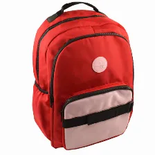 Mochila Perfect Choice Pc-085225 Bolsa Delantera, Poliéster, Color Rojo
