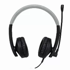 Audífonos Perfect Choice Pc-112167 Diadema, Alámbrico, Usb, Negro, Gris