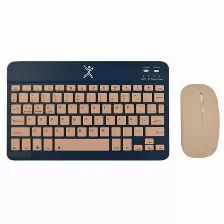 Kit Teclado Y Mouse Perfect Choice Genova Interruptor De Llave De Tijera, Inalámbrico, 1600 Dpi, Azul