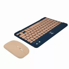 Kit Teclado Y Mouse Perfect Choice Genova Interruptor De Llave De Tijera, Inalámbrico, 1600 Dpi, Azul