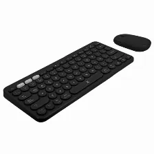 Kit Teclado Y Mouse Perfect Choice Pc-201397 Interruptor De Membrana, Inalámbrico, 1000 Dpi, Negro
