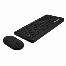 Kit Teclado Y Mouse Perfect Choice Pc-201397 Interruptor De Membrana, Inalámbrico, 1000 Dpi, Negro