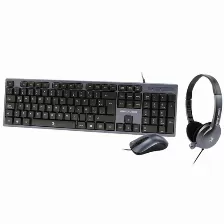 Kit Teclado Y Mouse Perfect Choice Pc-201700 Usb, Interruptor De Membrana, Alámbrico, 1000 Dpi, Negro