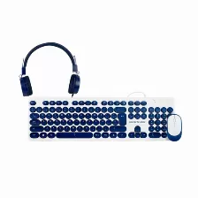 Kit Teclado Y Mouse Perfect Choice Pc-201731 Usb, Alámbrico, 1000 Dpi, Azul