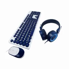 Kit Teclado Y Mouse Perfect Choice Pc-201731 Usb, Alámbrico, 1000 Dpi, Azul
