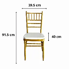 Silla Modamob Modelo Tiffany, Metalica, 91.5 X 39.5 X 40cm, 4.0 Kg, Incluye Asiento Acolchado, Color Dorado