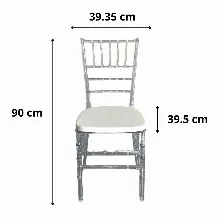 Silla Modamob Modelo Tiffany, 90 X 39.35 X 39.5cm, 4.35kg, Incluye Asiento Acolchado, Color Cristal