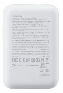 Power Bank Adata C100 10000 Mah, Usb, Blanco