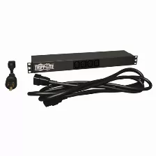 Sistema De Alimentacion Tripp Lite Horizontal, 14 Salidas Ac, 50 - 60 Hz, Máxima Corriente 20 A, Voltaje 100-240 V, Cable De 3.7 M, Capacidad Del Rack 1u, Color Negro