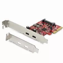 Tarjeta Startech.com Pcie, Usb 3.2 Gen 1 (3.1 Gen 1), Rojo
