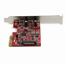 Tarjeta Startech.com Pcie, Usb 3.2 Gen 1 (3.1 Gen 1), Rojo