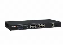 Switch Provision-isr Poes-16250c+2combo Rj-45 16, Fast Ethernet (10/100), Negro