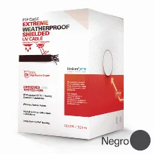 Bobina De Cable De 305m, Cat5e, Ftp, Blindado, Ul, Para Aplicaciones En Video Vigilancia, Redes De Datos, Uso En Intemperie, Negro