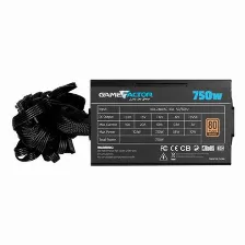 Fuente De Poder Game Factor Psg 750, 750w, 80 Plus Bronce, Atx 2.3 Ready, Negro