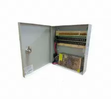 Fuente De Poder Saxxon De 12 Vcd, 10 Amperes, Para 18 Camaras, Metalica