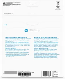 Papel Fotografico Hp Advanced Photo Paper, Glossy, 65 Lb, 8.5 X 11 In (216 X 279 Mm), 50 Sheets, Brillo, 250 G/m², Blanco, 50 Hojas, 15 - 30 °c, 0 - 40 °c