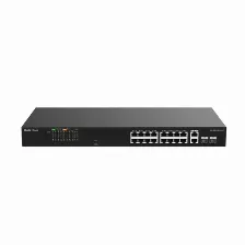 Switch Ruijie Networks Rg-es118fgs-lp No Administrado, L2, Rj-45 16, Fast Ethernet (10/100), (poe +) 16, Negro